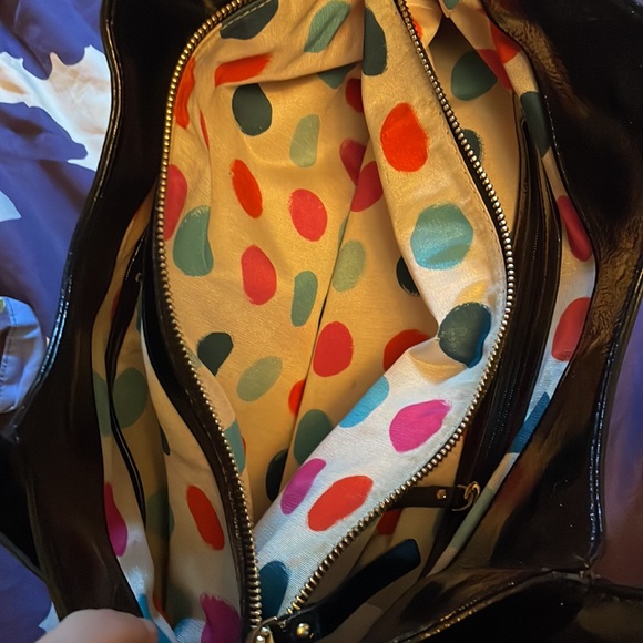 Kate Spade black patent leather shoulder bag tote - Picture 5 of 6